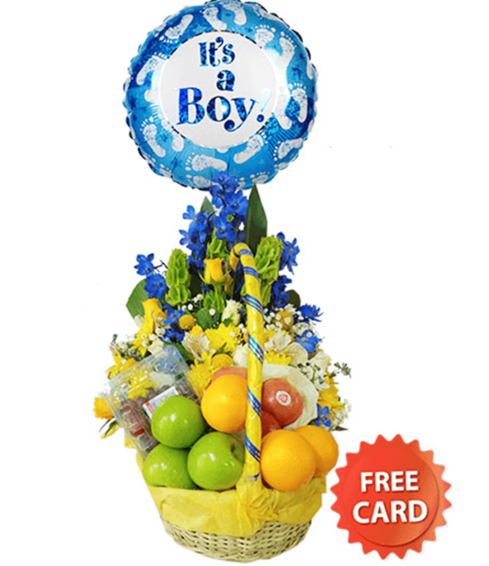 Ballooned combo flower basket