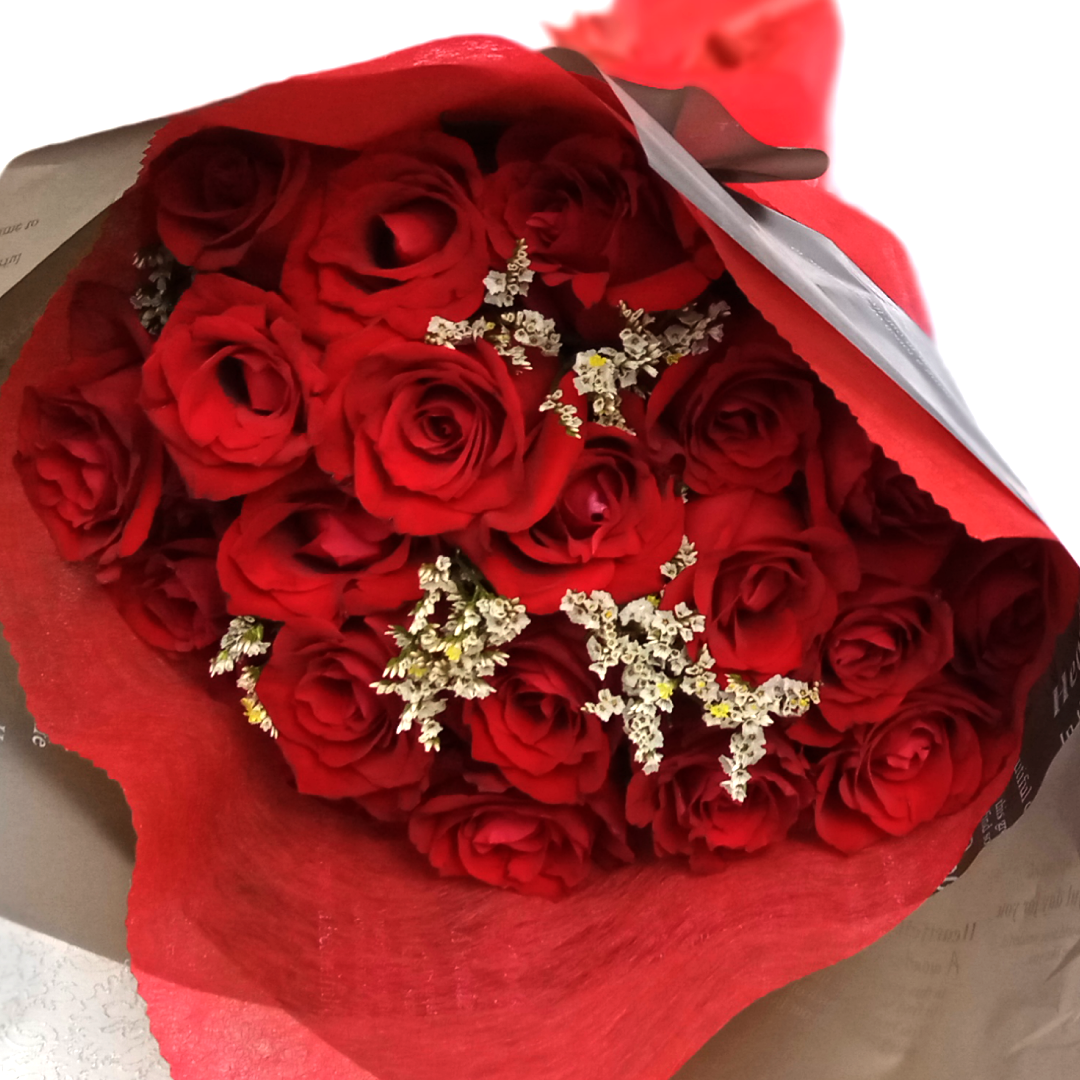 The Bunch of Beauties bouquet by Simona Flowers Kenya, is a perfectly hand-tied floral arrangement with red roses and blended with flower fillers to give a wonderful look. It is wrapped to fit the occasion, whether it's a birthday, anniversary and will definitely bring a smile to the recipient.
