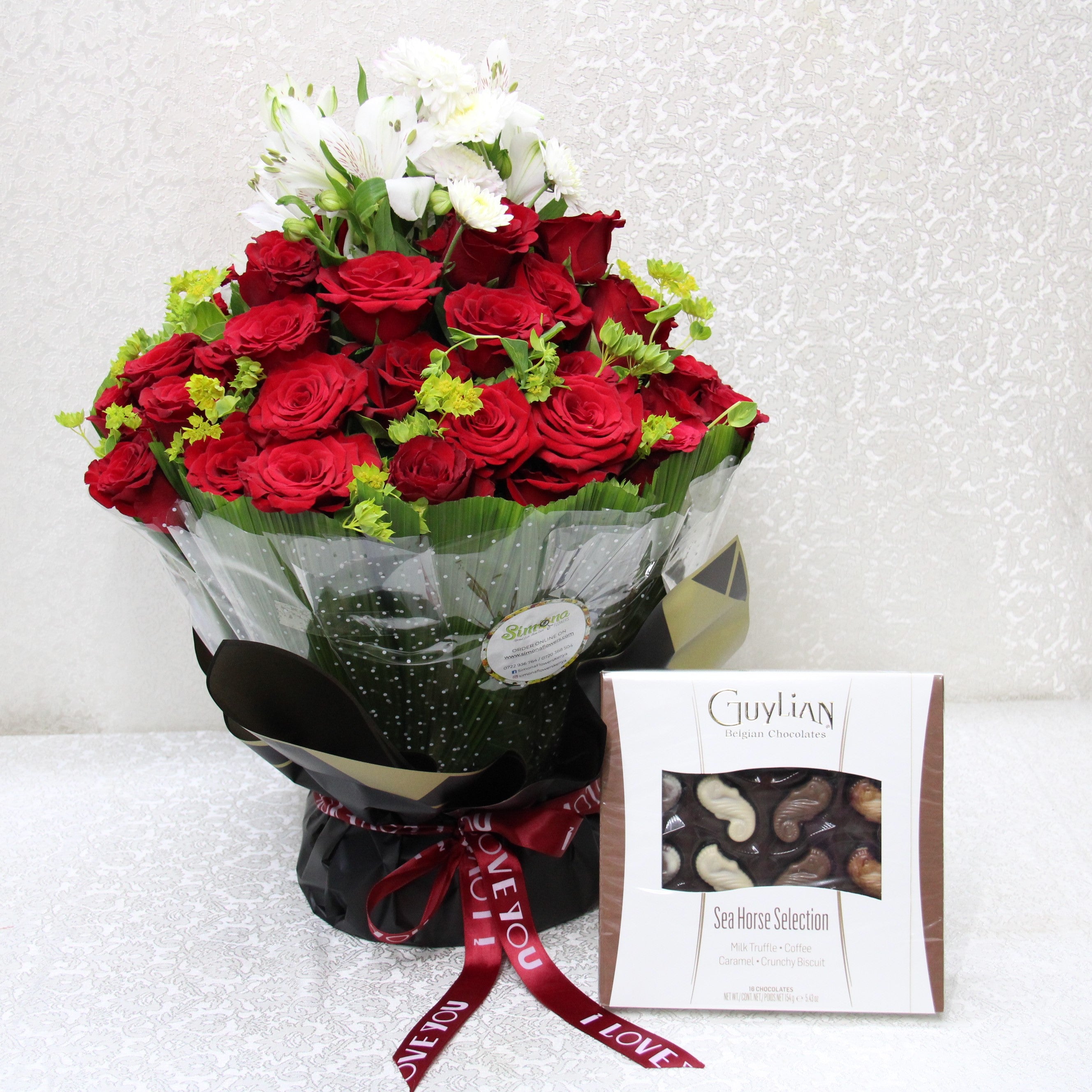 Cupid water bouquet and chocolate