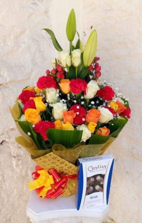 Mother's day water bouquet and chocolate