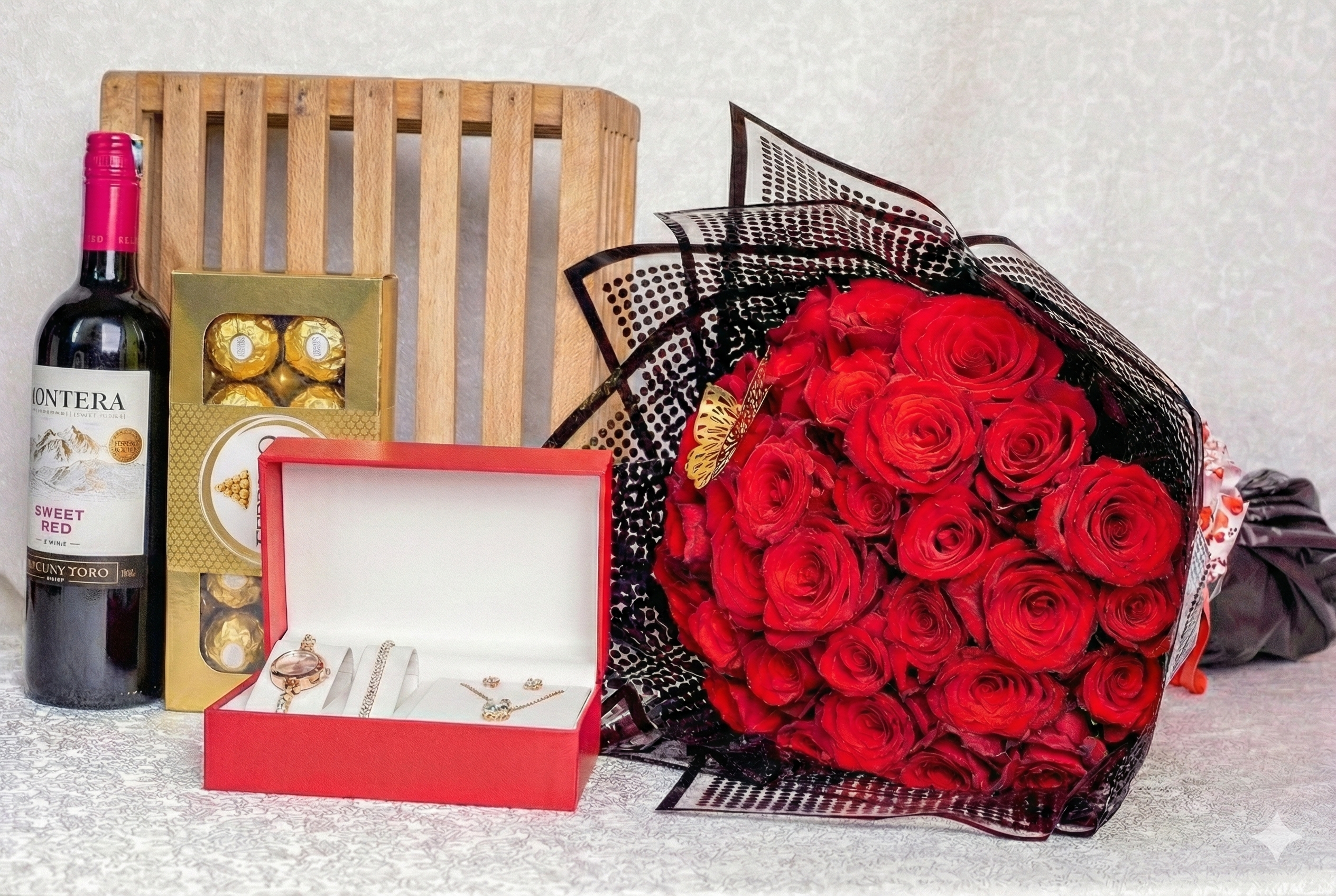 30 Red Roses Bouquet Max Combo