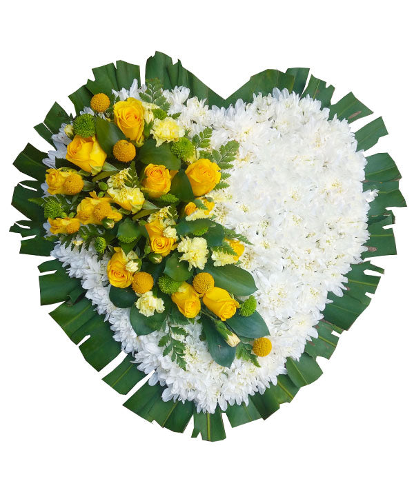 Executive yellow-white heart wreath