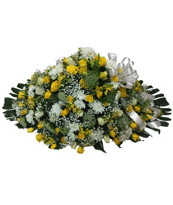 Executive yellow and white casket(white ribbon)
