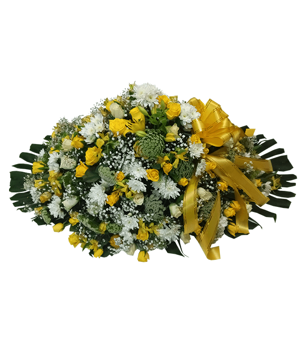 Executive yellow and white casket(yellow ribbon)