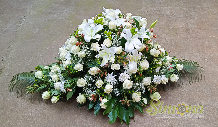 Eternal grace casket spread flowers by Simona Flowers