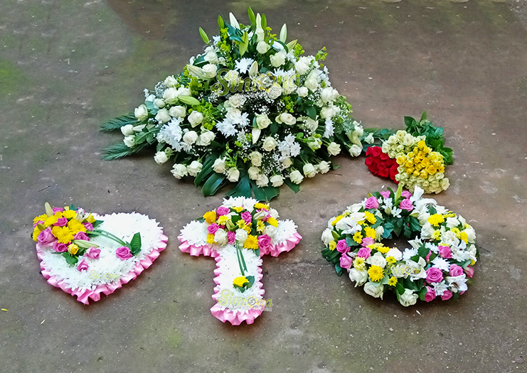 Peaceful passage funeral flower arrangement by Simona Flowers