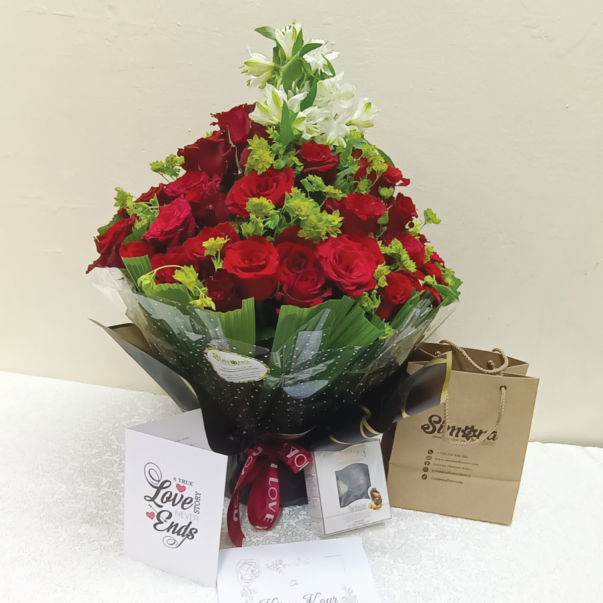 Visual Love Bouquet and Chocolate Combo