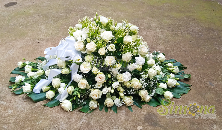 Cherished Friend casket flower arrangement by Simona Flowers