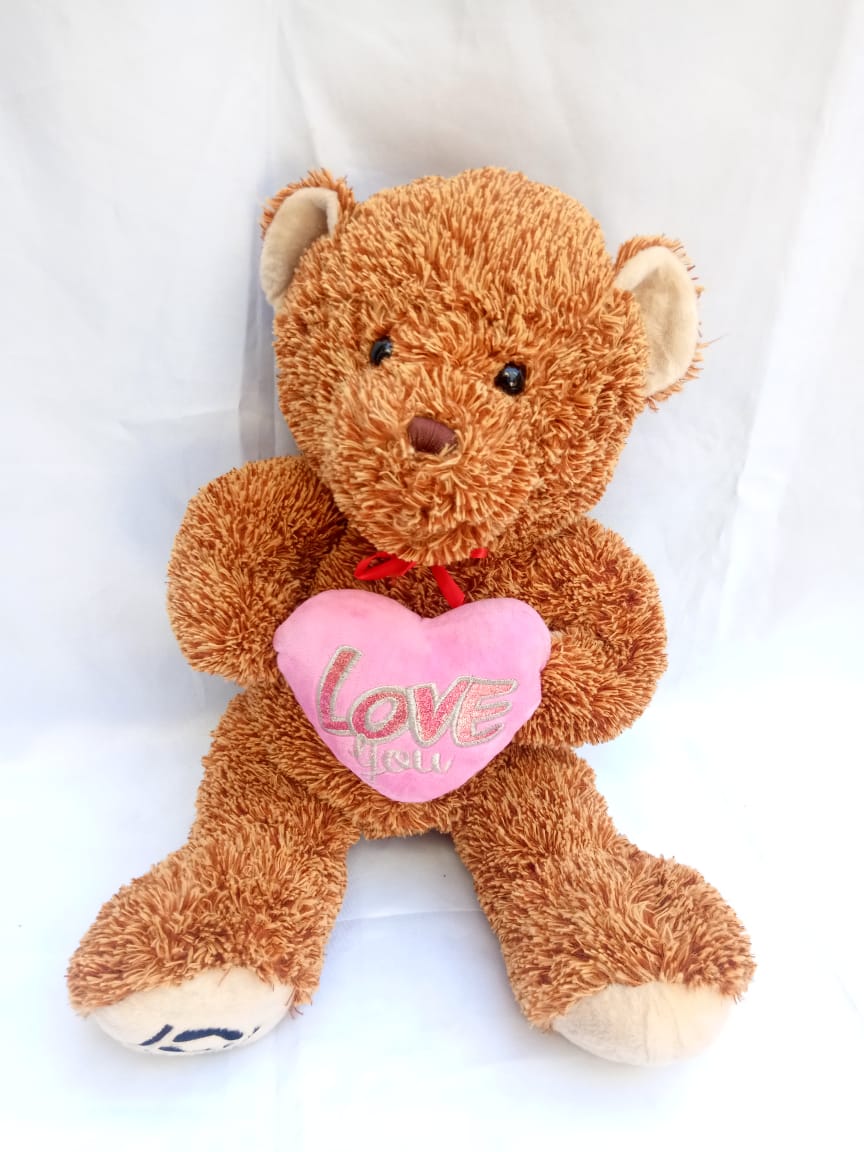 Pink chocolate teddy bear - 60cm