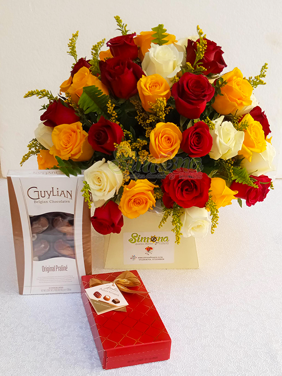 Sweet surprise Flowers and chocolate by Simona Flowers